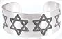 Jewish Star Of David Engraving Pewter Cuff Bracelet