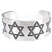 Jewish Star Of David Engraving Pewter Cuff Bracelet