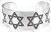 Jewish Star Of David Engraving Pewter Cuff Bracelet