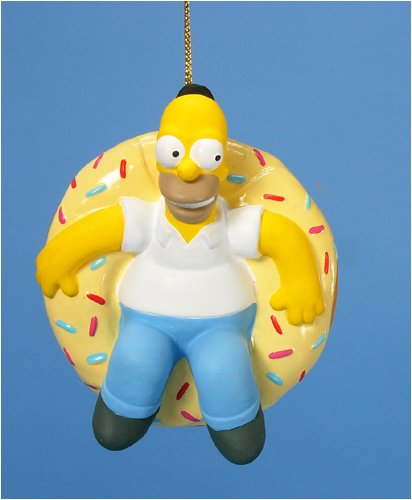 Homer Simpson In Yummy Doughnut 4" Christmas Ornament #SP0133