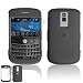Brand RIM Blackberry Bold 9000 BLACK Rubberize Textured Snap-On Case Cover with Removable Swivel Belt Clip