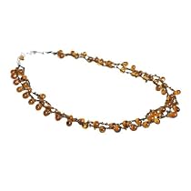 Tigers Eye, Glass Beads and Thre Amber Multi-Strand Necklace "Lions and Tigers and Bears..."