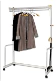 Alba PMLUXWL6 One-Shelf Coat Rack with Umbrella Holder, Chrome, Metallic Gray