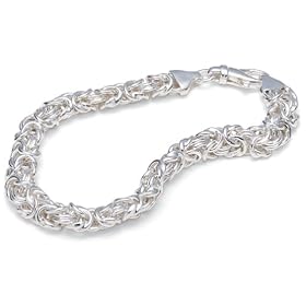 9 Sterling Silver 1 4 Very Thick  Heavy Square Byzantine Bracelet