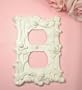 White Shabby Outlet Cover with Roses - Sweet Chic