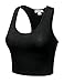 JJ Perfection Women's Basic Solid Knit Scoop Neck Racerback Crop Tank Top