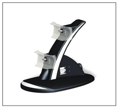 Blue LED Dual Charger Controller Stand Charging for Ps3