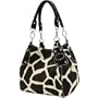 New Mini-Size Small Giraffe Print Faux Leather Satchel Bag Handbag Purse W/Bonus Cell Phone Pouch - (4 Different Colors)