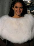 STRIKING NEW WHITE FEATHER FOX FUR CAPELETT #10021