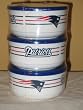 Officially Licensed by the NFL - New England Patriots Covered Bowls - Set of 3 - Plastic