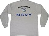 Personalized Navy Mom Adult Long Sleeve T-Shirt