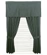 Solid Black Denim Drapery Pair / 4pc Curtains Set