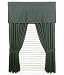 Solid Black Denim Drapery Pair / 4pc Curtains Set