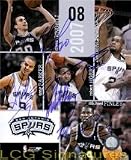Signed Spurs, San Antonio (2007-08) 8x10 By Tony Parker, Robert Horry, Tim Duncan, Michael Finley and Mana Ginobili Photo