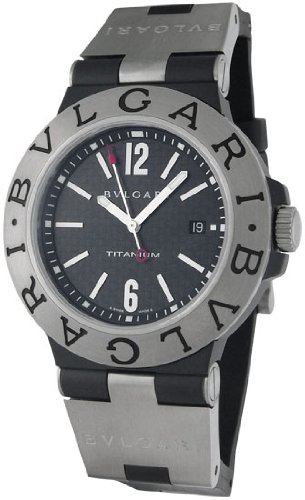 Bvlgari Diagono Titanium and Black Rubber Mens Watch TI44BTAVTDSLN