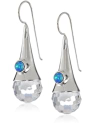 Sajen Sterling Silver Opal Quartz Swarovski Elements Drop Earrings