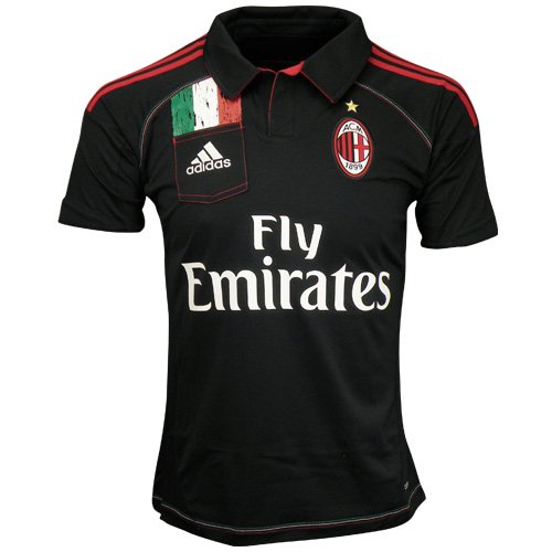 ミラン サード ユニフォーム 黑色×ACM红色