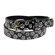 Girls Cute Skinny Shiny Black Glow Flower .06 Inch Belt by Milidee