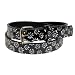 Girls Cute Skinny Shiny Black Glow Flower .06 Inch Belt by Milidee