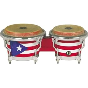 Latin Percussion LPM199-PR Lpmc Mini Bongos Chrome Hardware Puerto Rico Flag