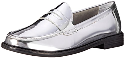 Cole Haan Womens Pinch Campus Metallic Penny Loafer Ch Argento