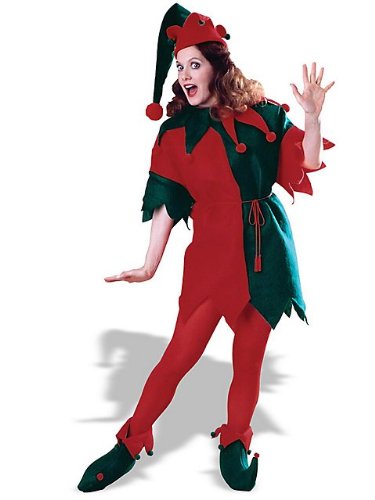 Red Green Elf Tunic Set Costume