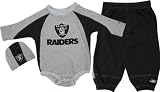 Oakland Raiders Infant Long Sleeve Creeper Pant and Skull Cap Set