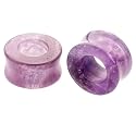 Pair of 0 Gauge (8mm) Amethyst - Natural Stone Organic Double Flared Flesh Tunnel Jewelry