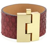 Leighelena Jigsaw Sangria Carp Wide Buckle Bracelet