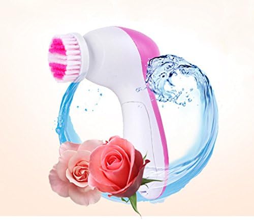 Coovie® Facial Massager Brush 5 in 1 with 5 Brush Heads Rosy