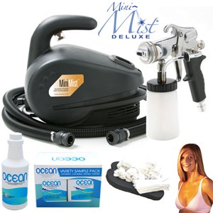 Complete Apollo Mini-Mist Deluxe Sunless Spray Tanning System with a Pint of 12.5% DHA Solution with Dark Bronzer, 4 Solution Variety Pack (1 Pint Total) and Accessories Kit