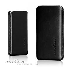 Original Milan Ultraslim "Echtes Leder" - Etui - Tasche f�r iPhone 4 & 4S - schwarz