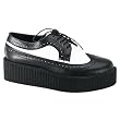 CREEPER 2 Inch Mens Platform Creeper Shoes Rocker Emo Rockabilly White Black Wingtip