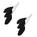 ABC® Bohemian Handmade Vintage Feather Long Drop Earrings (Black)