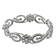 Sterling Silver CZ and Polished Locking Bracelet