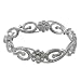 Tressa Sterling Silver CZ and Polished Locking Bracelet