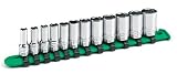SK 41692 12 Piece 1/4-Inch Drive 6 Point 5-Millimeter to 15-Millimeter Semi-Deep Socket Set