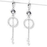 Cubic-zirconia Rhodium Finish Sterling Silver Chandelier Earrings