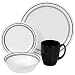 Corelle Livingware 16-Piece Dinnerware Set, Service for 4, Classic Cafe Black
