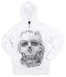 Adio Thumb Print Men's Hooded Zip Sweatshirt - White