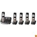 Panasonic KX-TG6545B DECT 6.0 PLUS Expandable Digital Cordless Answering System with 5 Handsets
