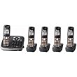 Panasonic KX-TG6545B DECT 6.0 PLUS Expandable Digital Cordless Answering System with 5 Handsets