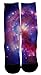 Kalily Custom Cushioned Galaxy Crew Socks with Design - Multi Colors