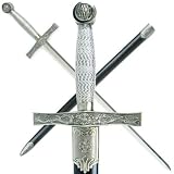 39 in Medieval Sword w/ Hard Scabbard - Wire Wrapped Handle