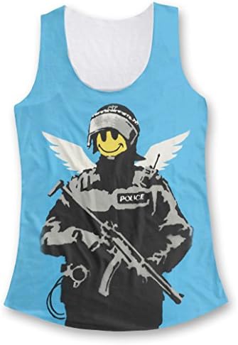 Banksy Street Art Smiley Copper Women Tank Top, XXL