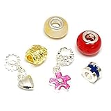 TOC BEADZ Bargain Sale Pack of Six Funky Slide-On Beads - Limited Stock