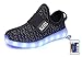 SLEVEL Breathable LED Light Up Shoes USB Sneakers for Kids Boys Girls(S33ABlack30)