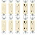 Altus 15 Amp Light Almond Commercial Grade Decorator Duplex Receptacle, 10-Pack