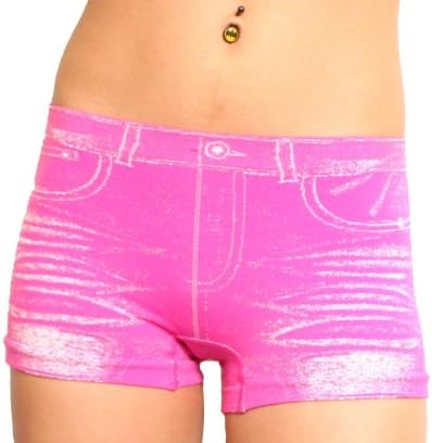 Sexy Women's Basic Stretch Tight Yoga Seamless Beach Boy Shorts- Printed-Pink_S/M