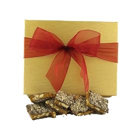 1 Lb Box Gourmet Almond Pecan Toffee with Dark Chocolate